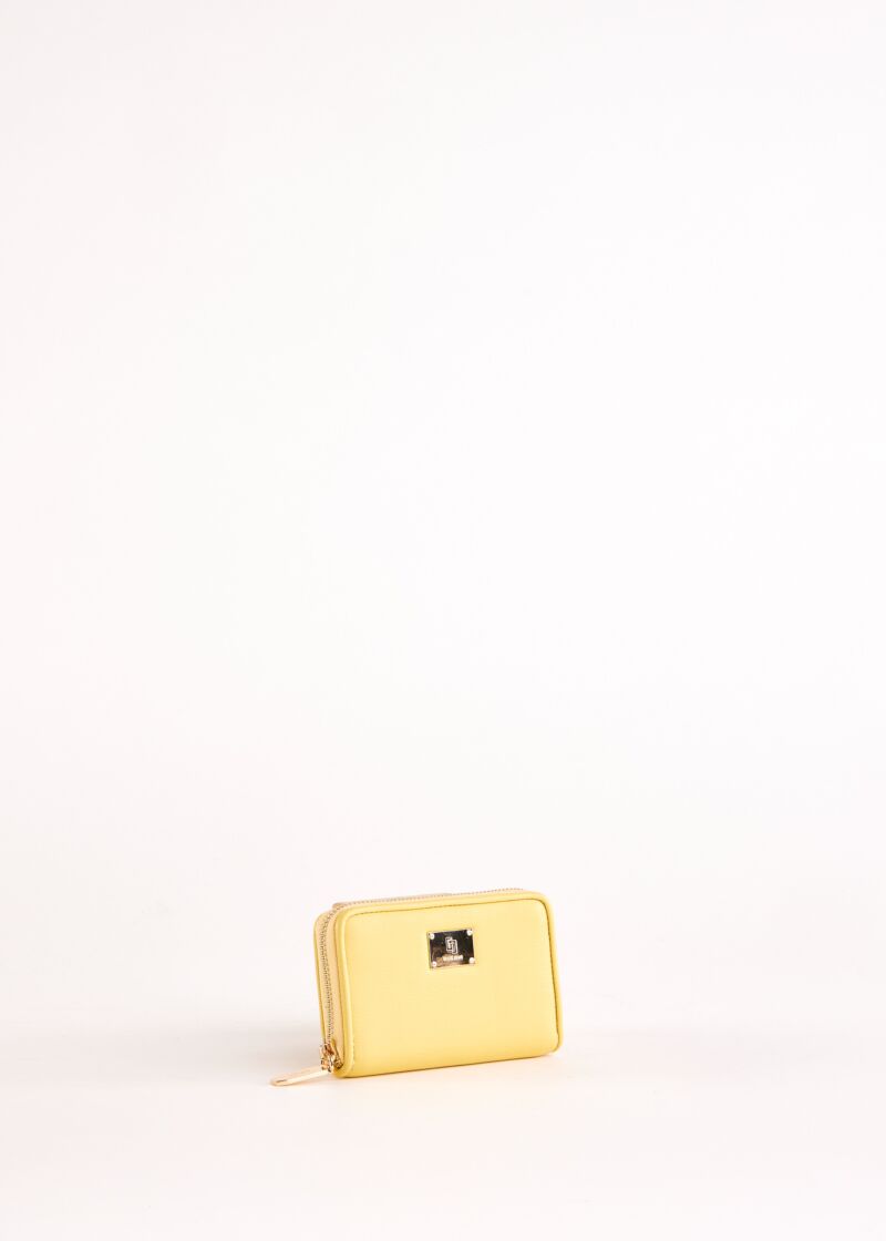 Yellow mini zip-around wallet