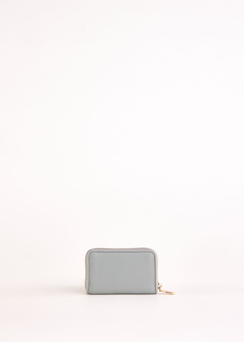 Light blue mini zip-around wallet