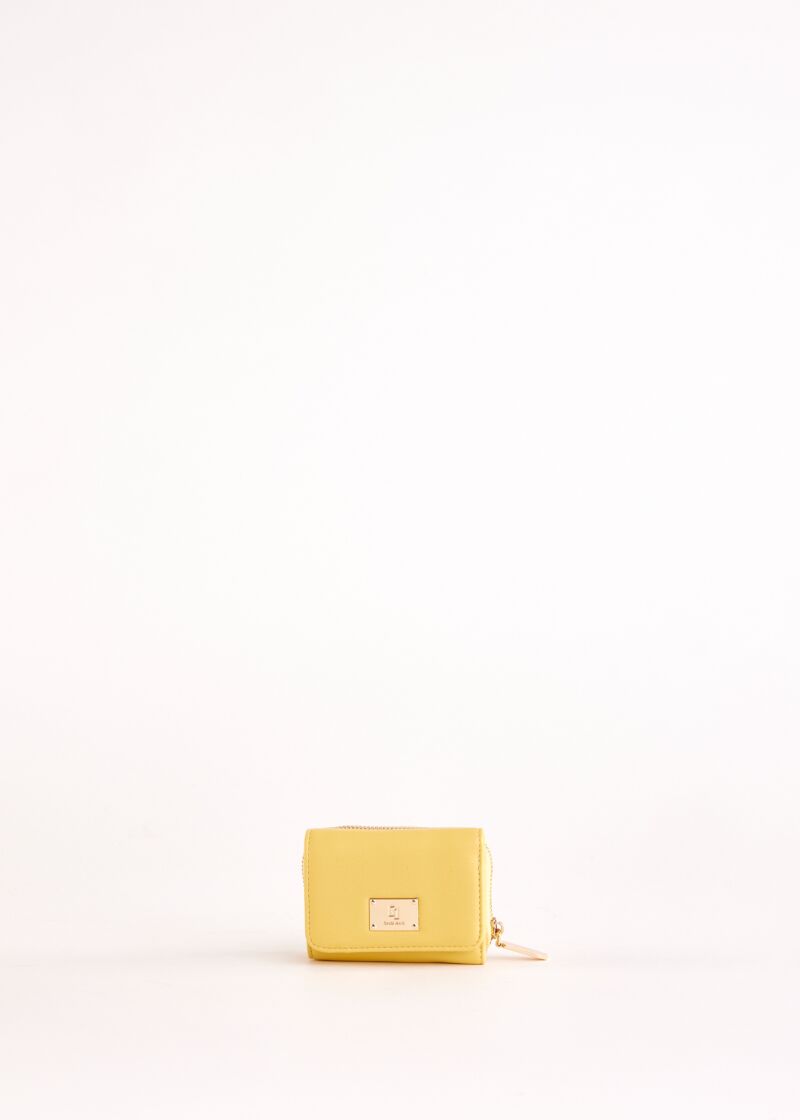 Yellow mini zip-around wallet