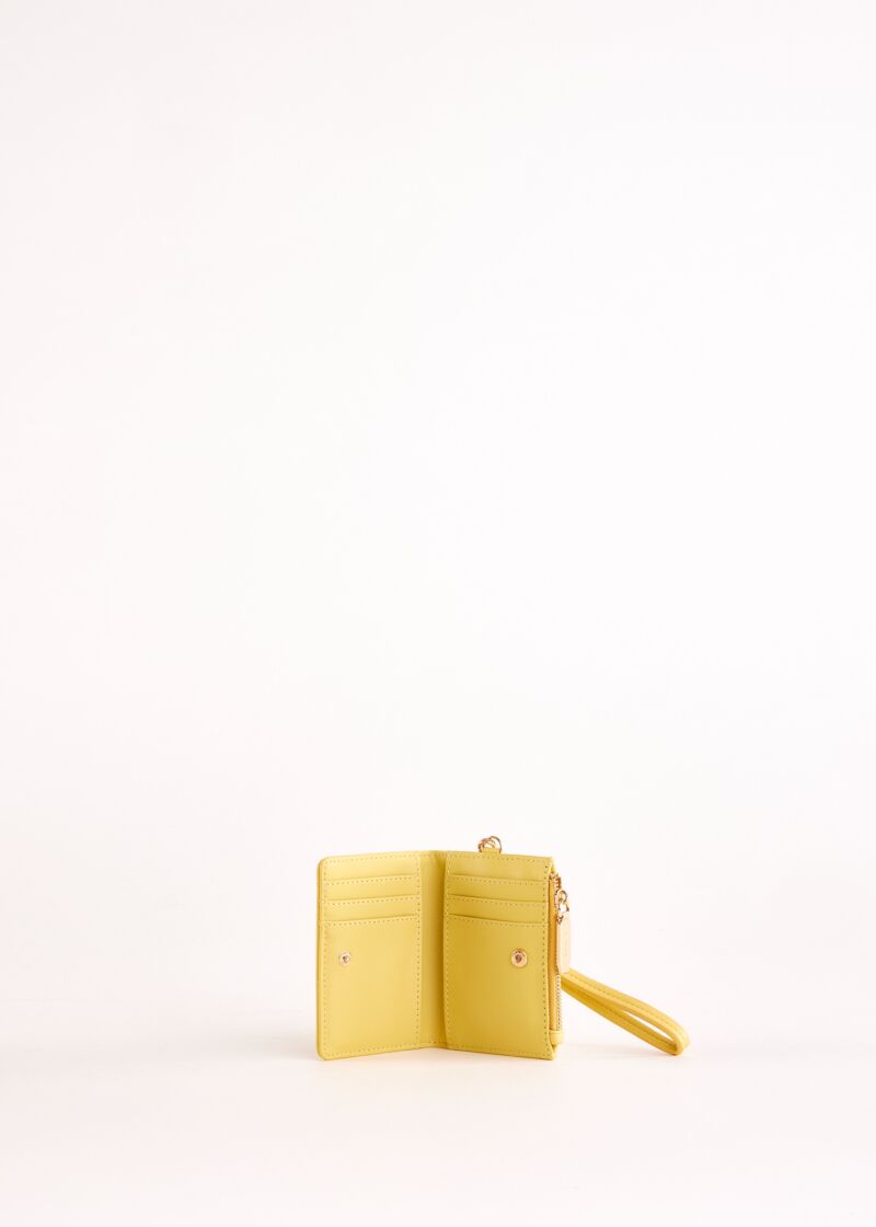 Yellow faux-leather card holder