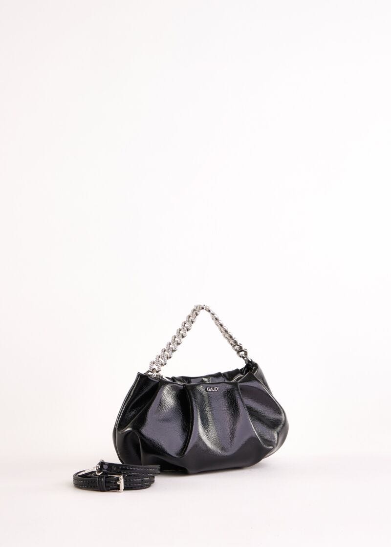 Pochette nera in similpelle lucida