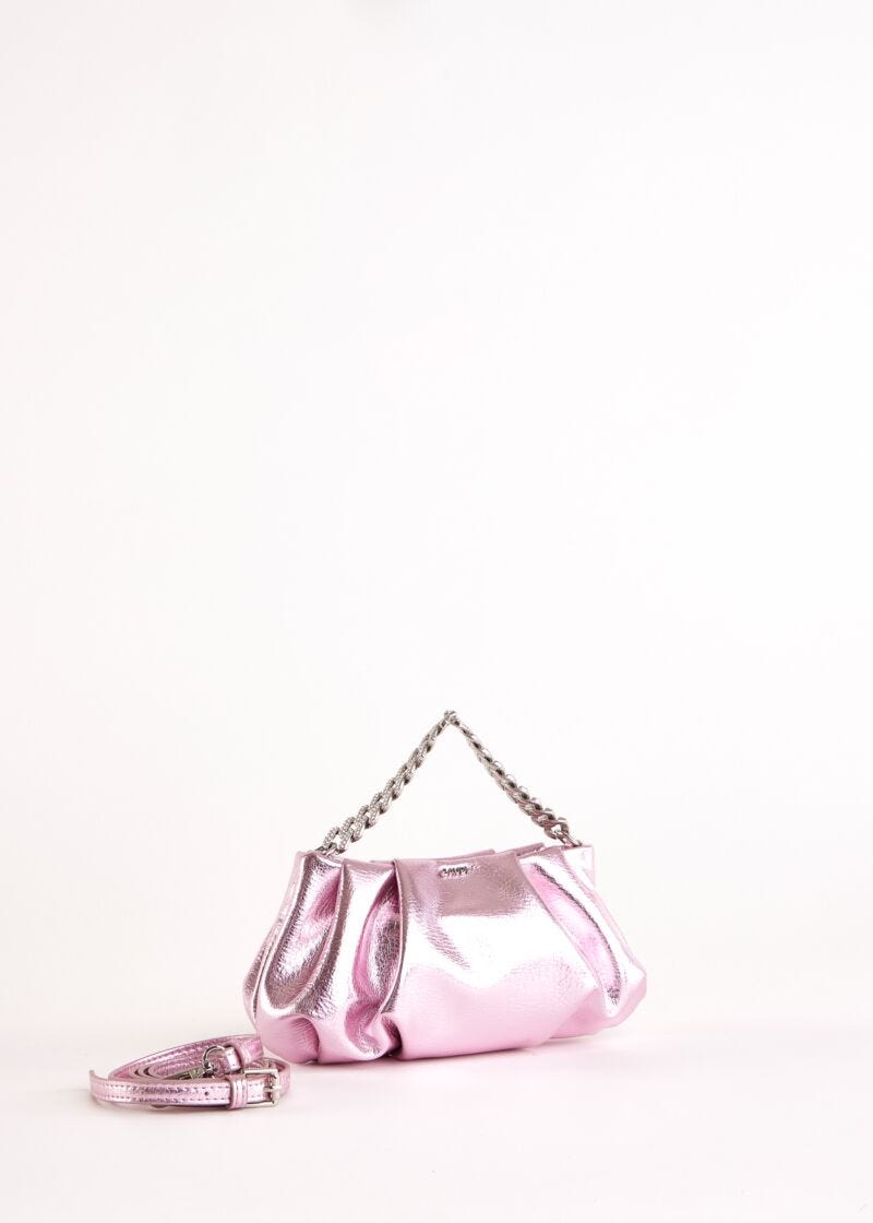 Pink laminated clutch
