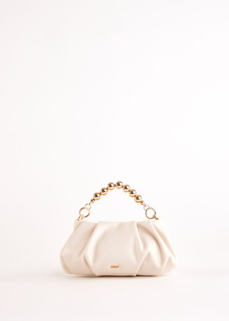 White faux-leather clutch