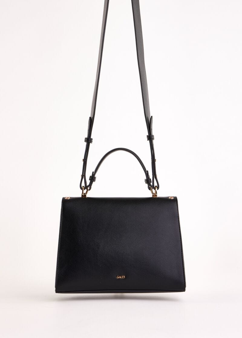 Borsa crossbody nera in similpelle