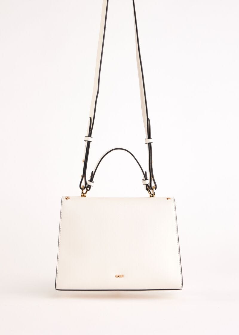 Sac à bandoulière blanc en matière synthétique