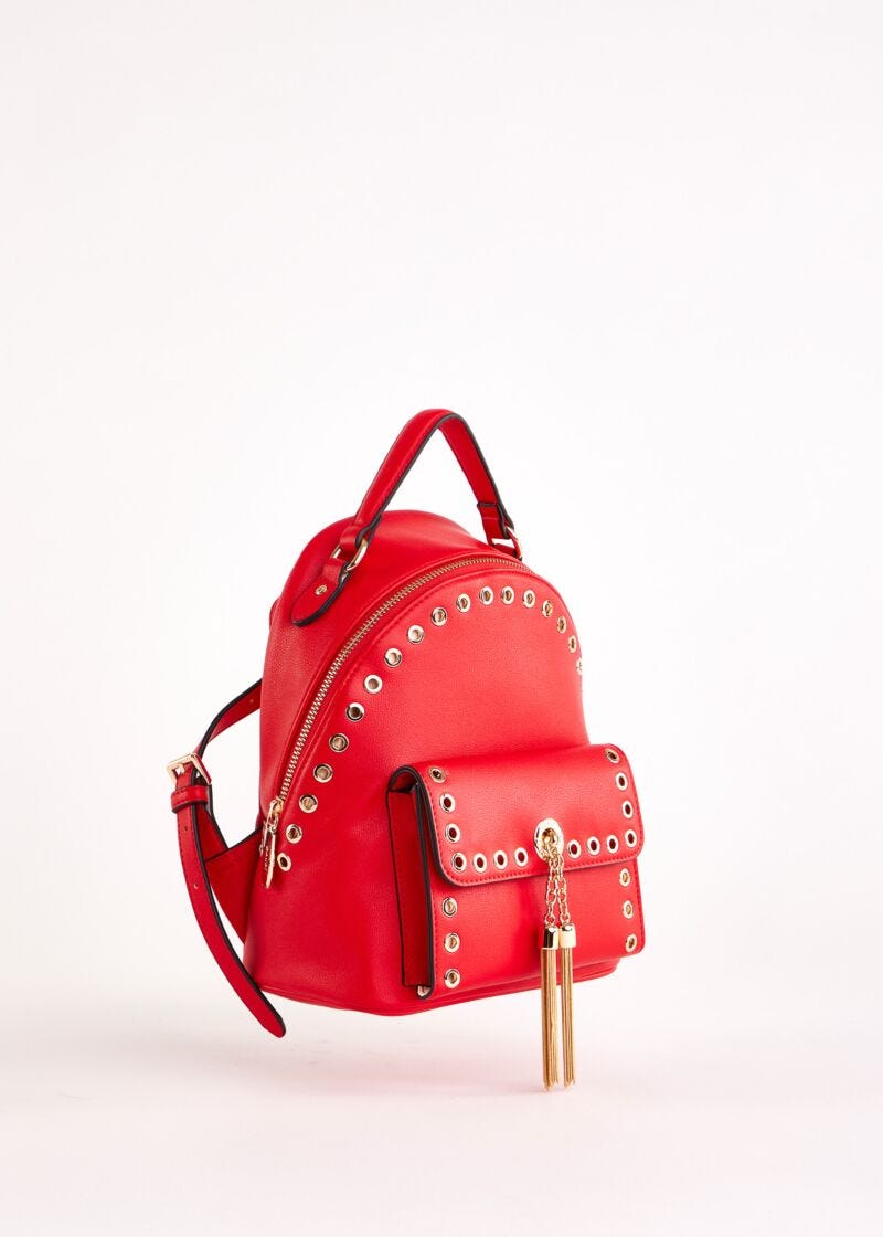 Sac à dos rouge en matière synthétique