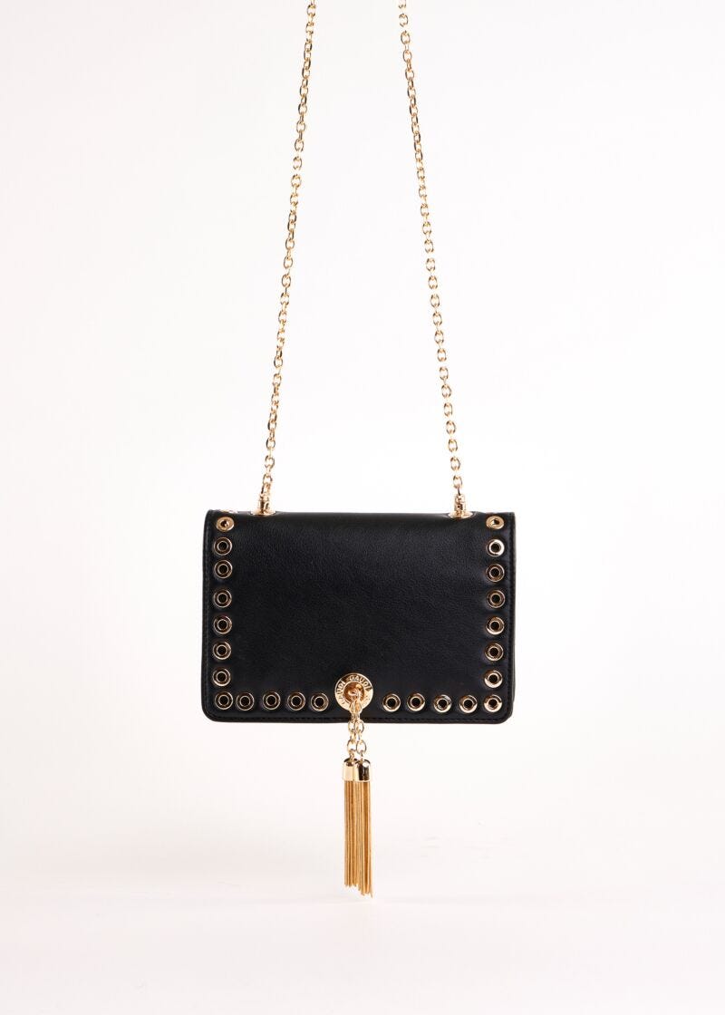 Sac à bandoulière noir en matière synthétique
