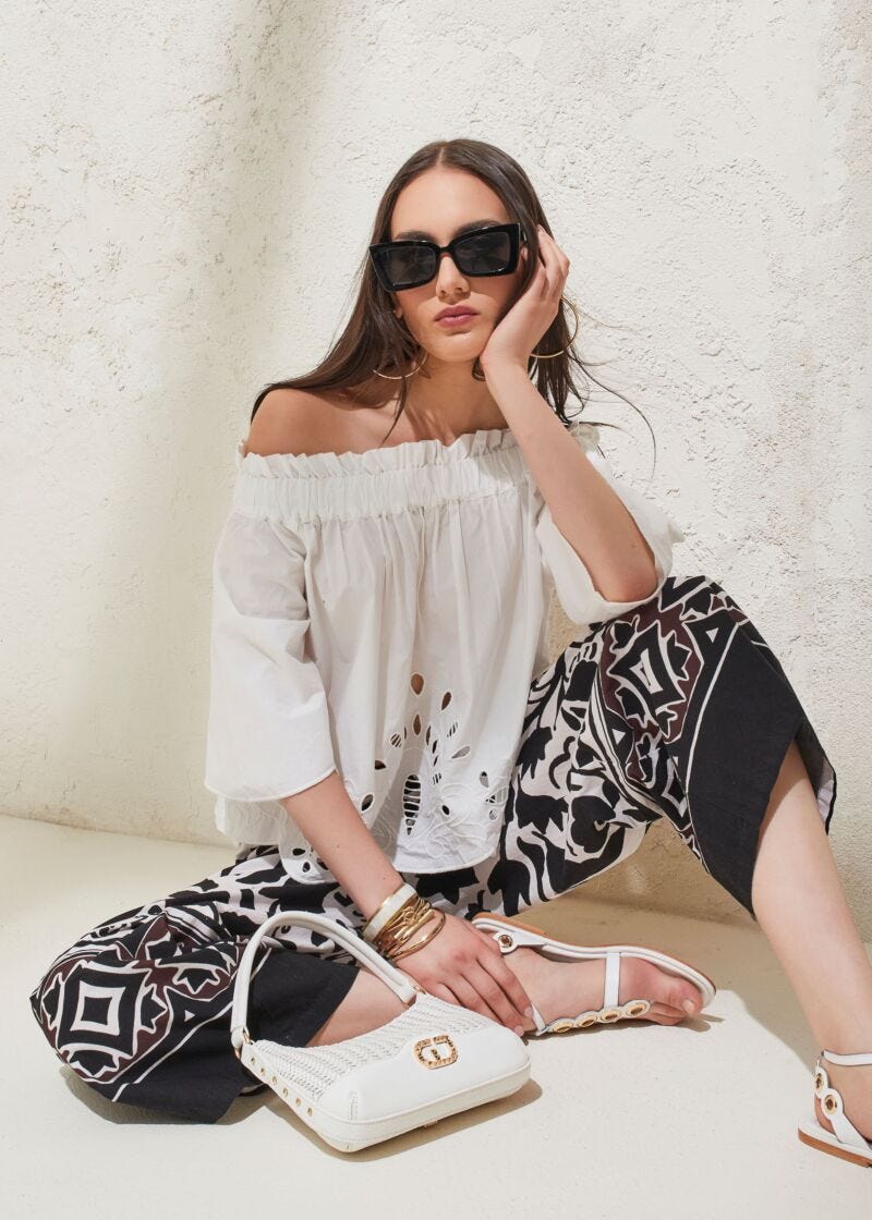 Women's white cotton top