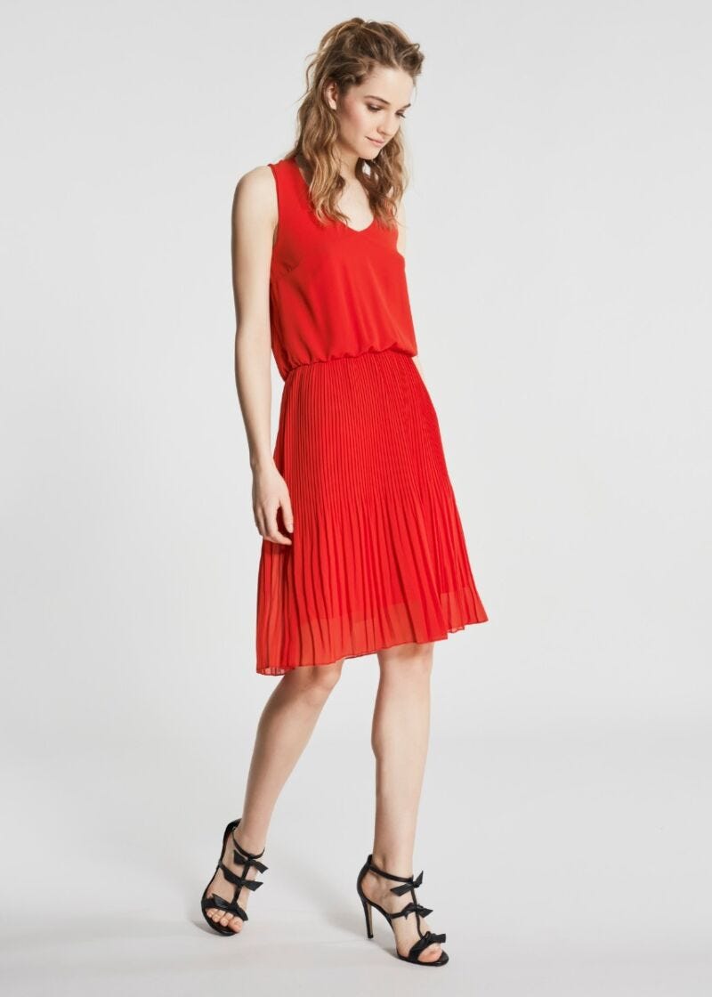 Pleated georgette dress