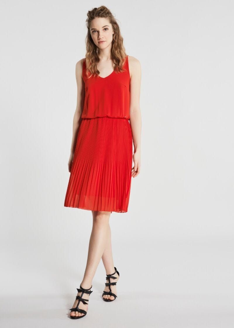 Pleated georgette dress