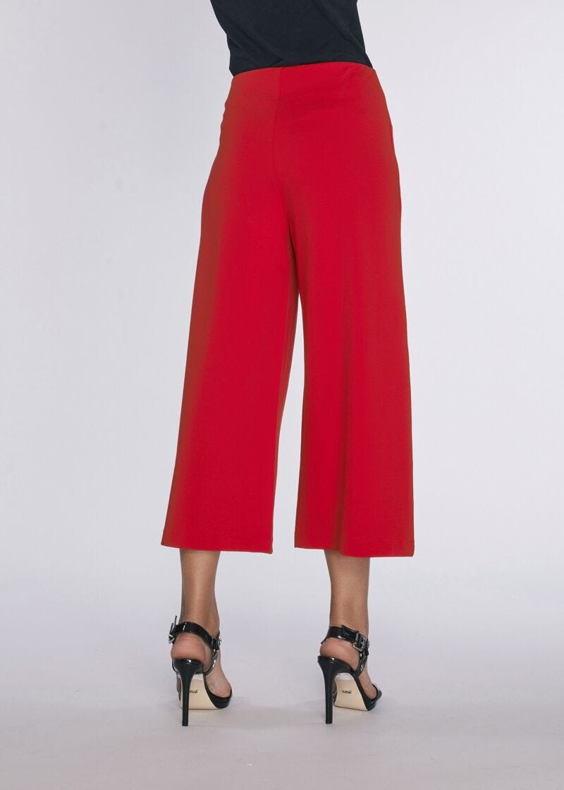 Stretch viscose cropped trousers 