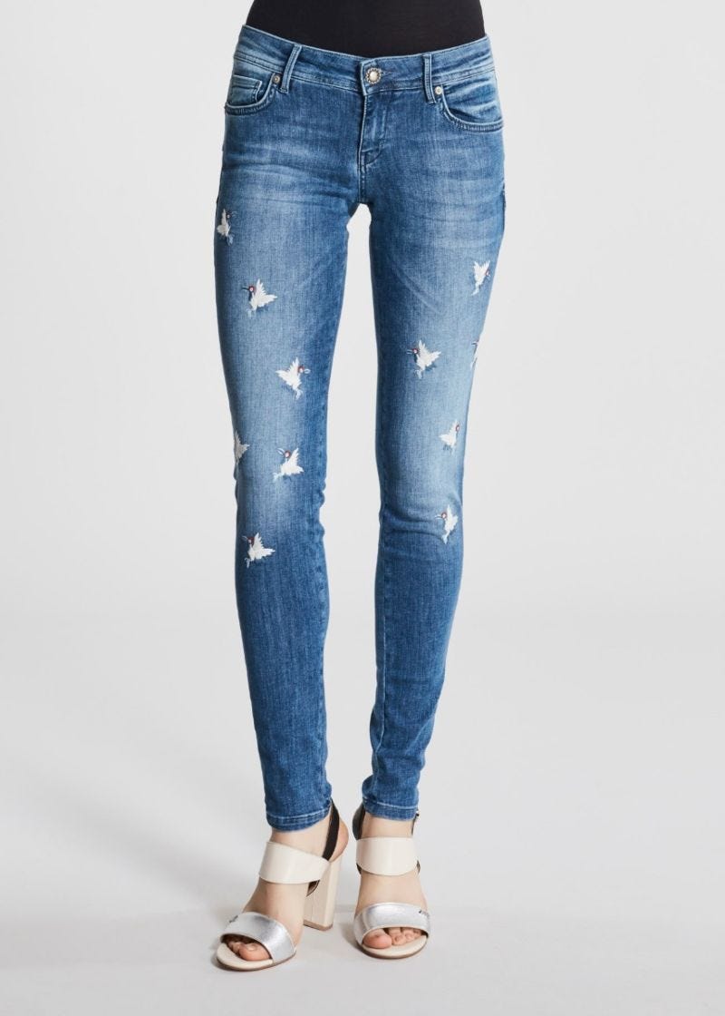 Embroidered skinny jeans 