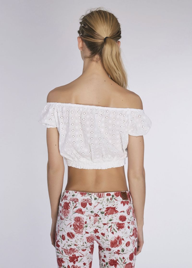 St.Gallen lace cropped top 