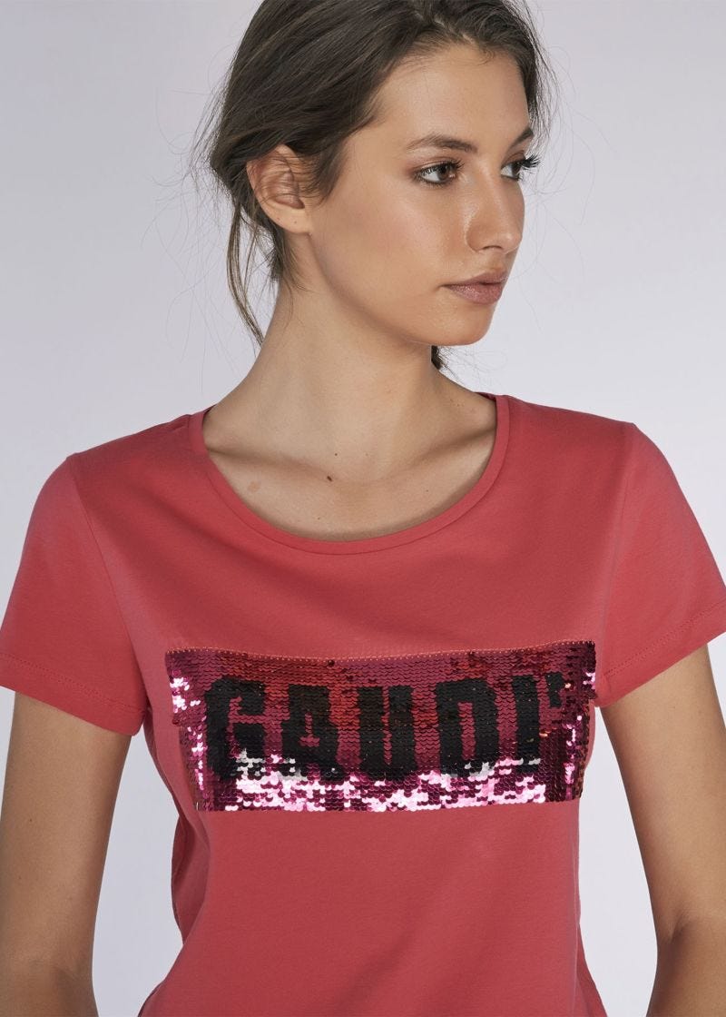 Cotton T-shirt with sequins 