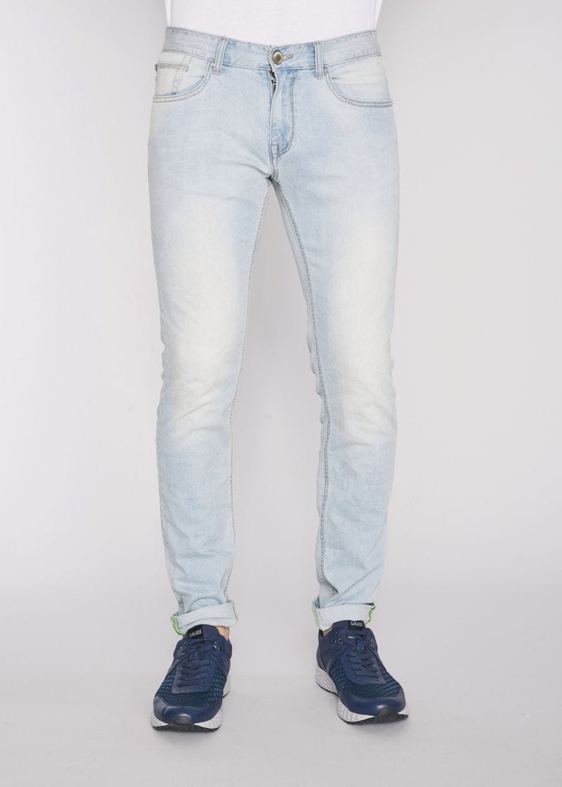 Skinny jeans in pale blue denim 