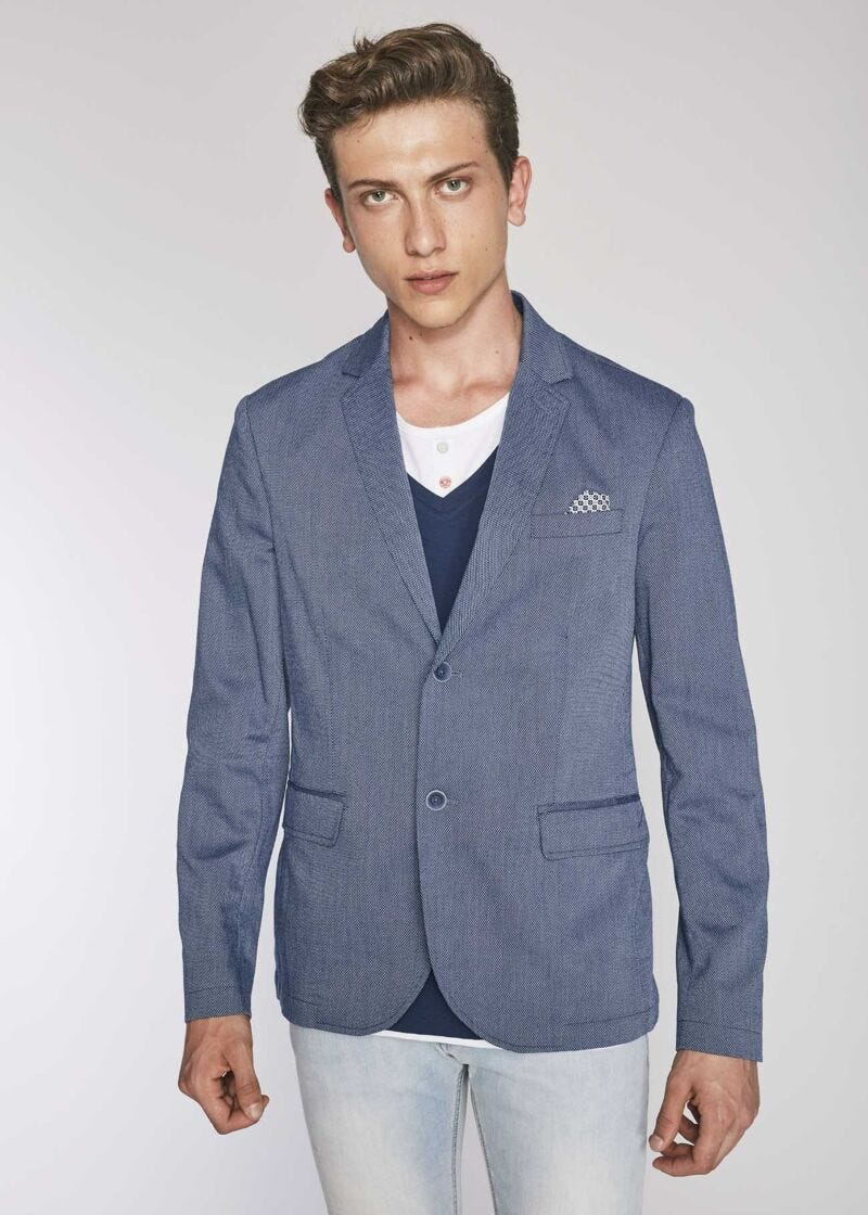 Single-breasted jacket in technical fabric 