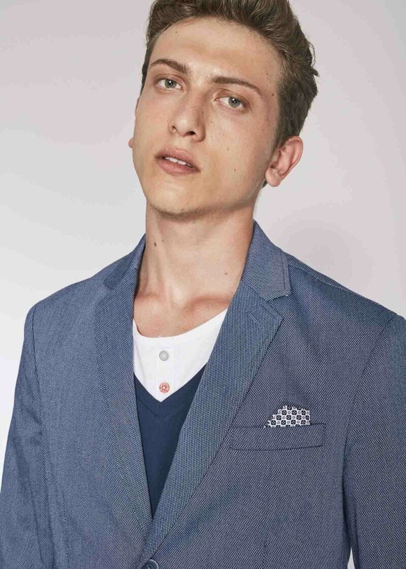 Single-breasted jacket in technical fabric 