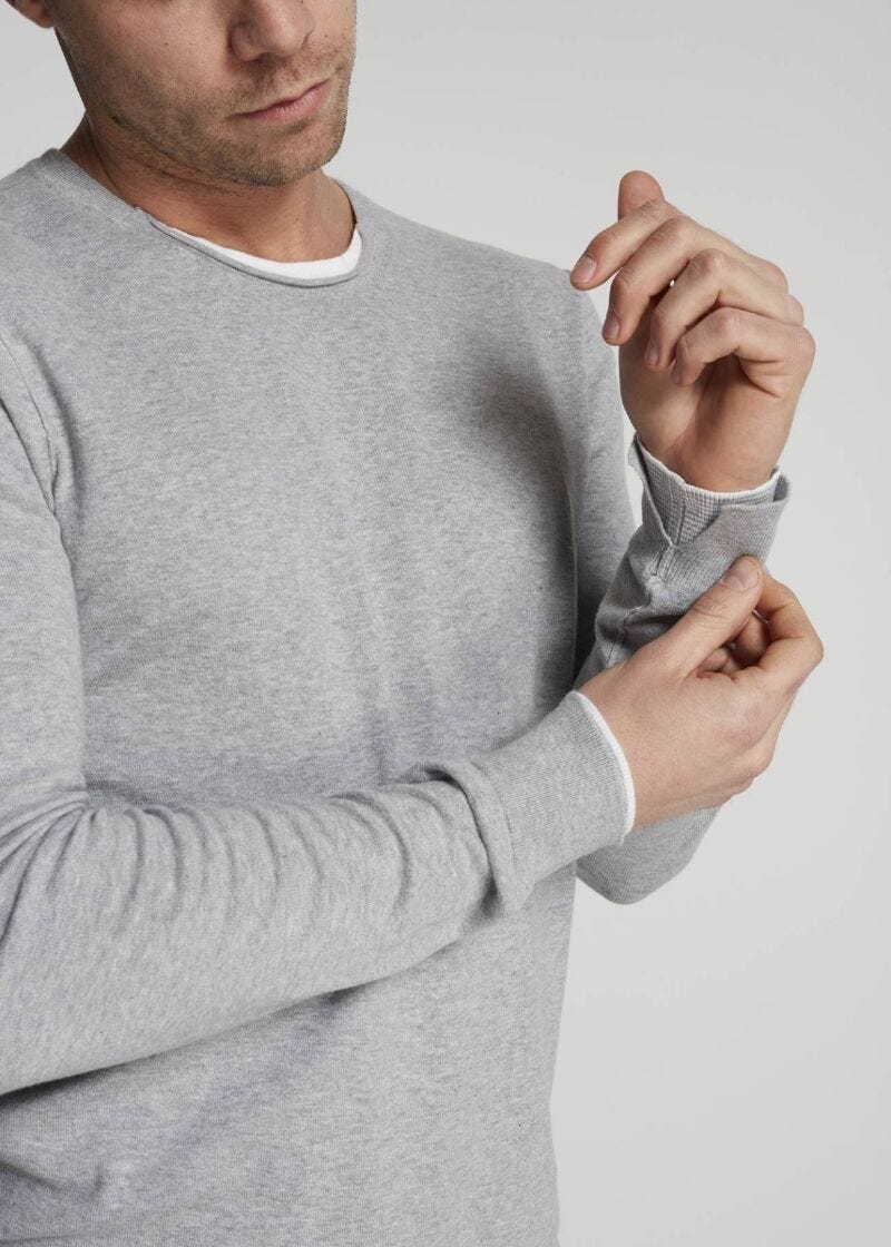 Cotton-blend crew neck jumper 