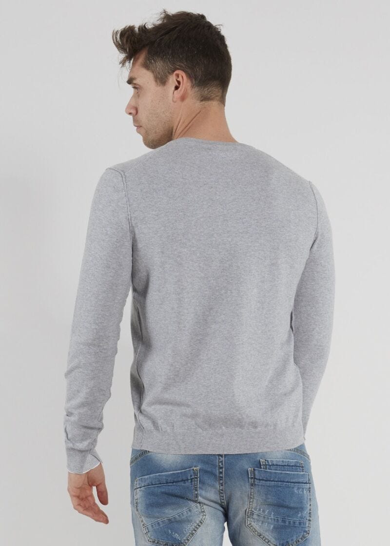 Cotton-blend crew neck jumper 