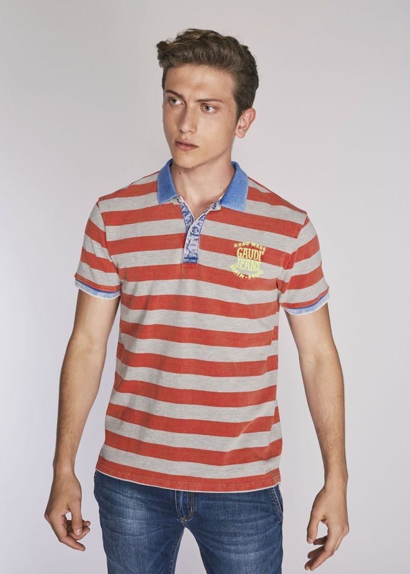 T-shirt polo in cotone vintage