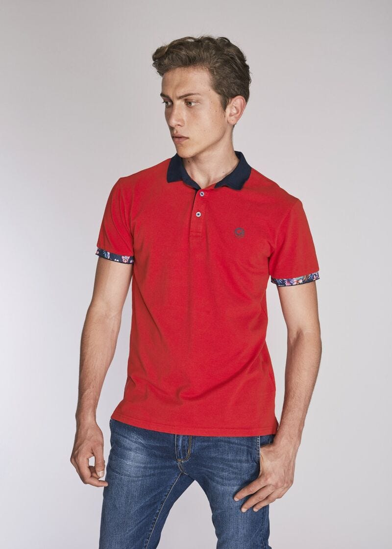 Polo T-shirt with floral detail 