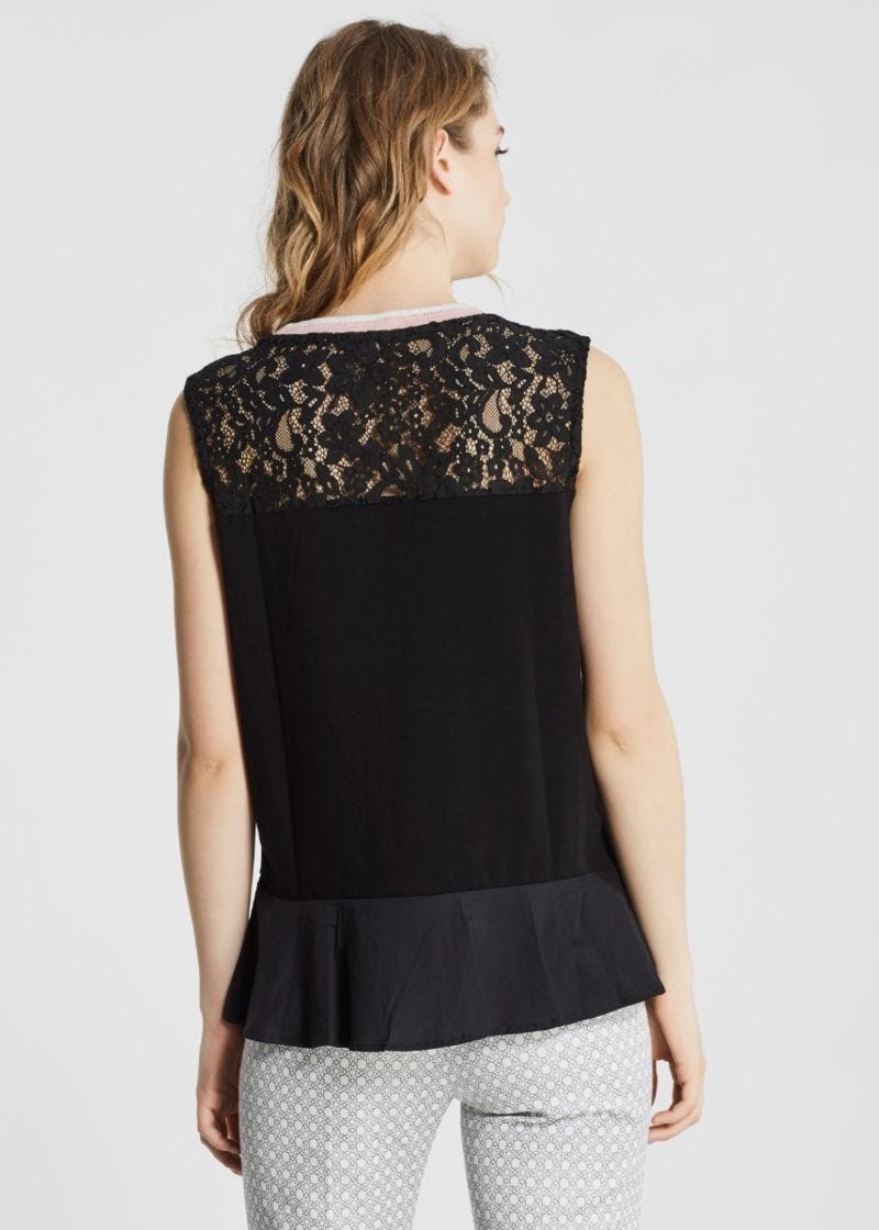 Cotton and lace top 