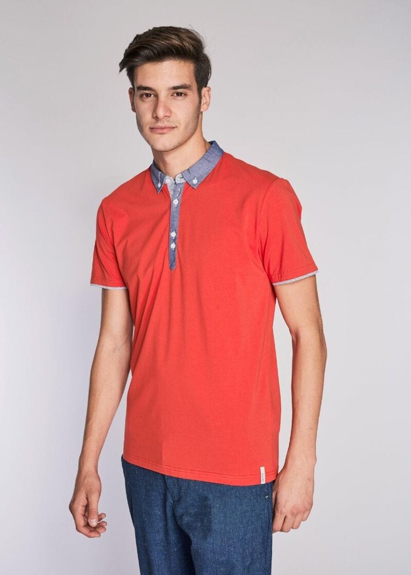 T-shirt polo in jersey stretch