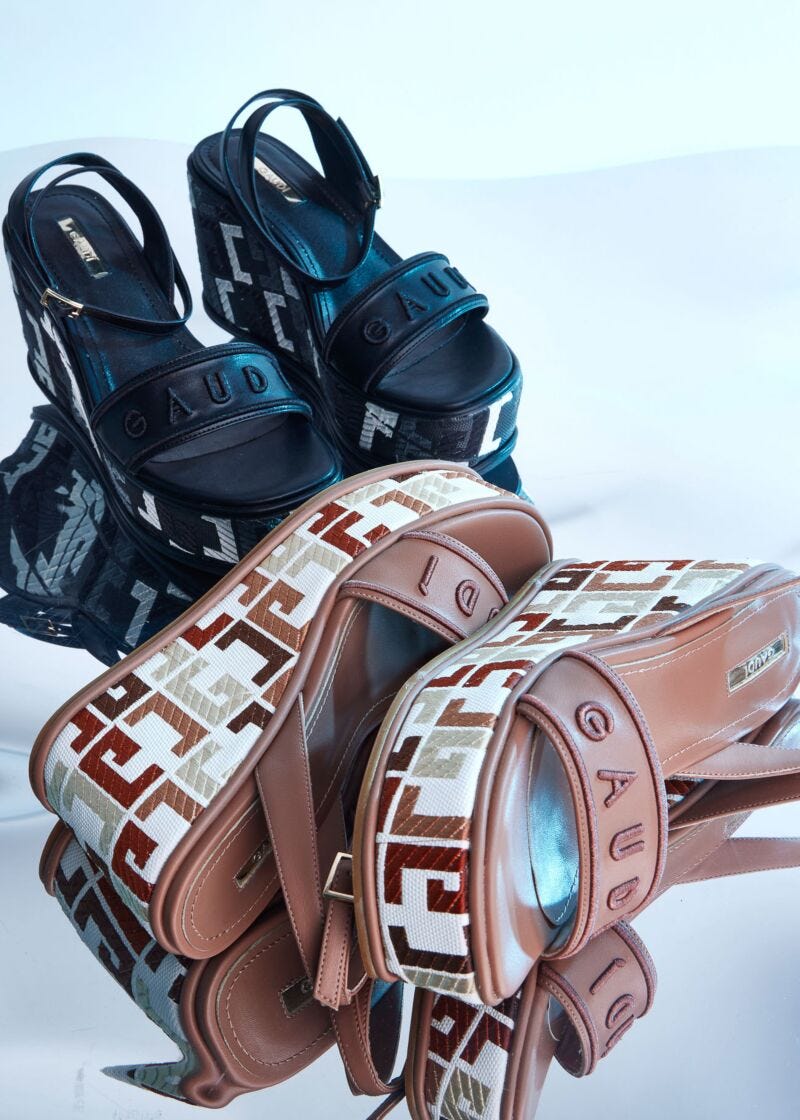 Faux-leather sandals with logo