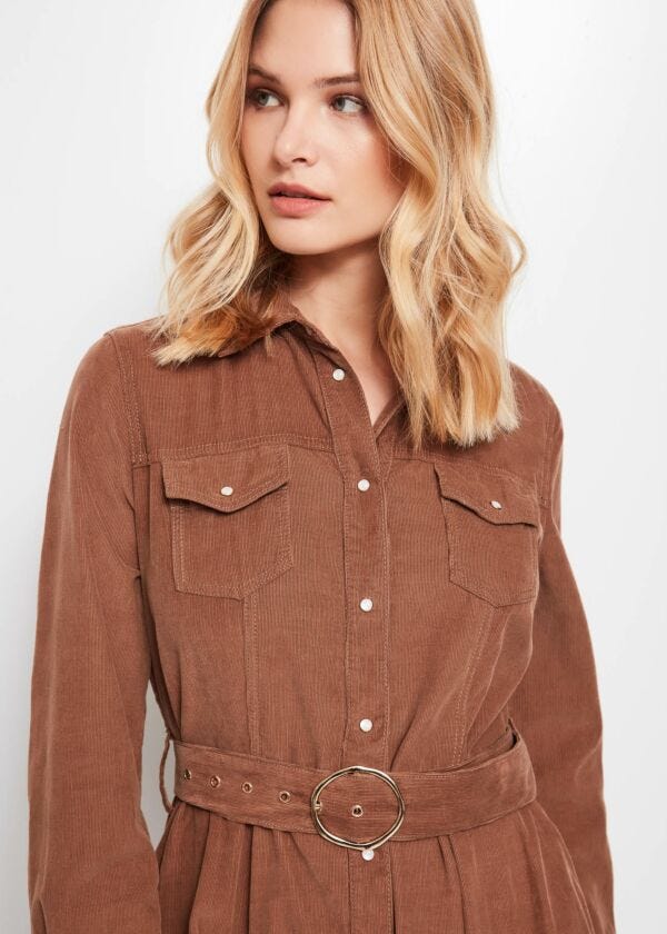 Belted shirt dress