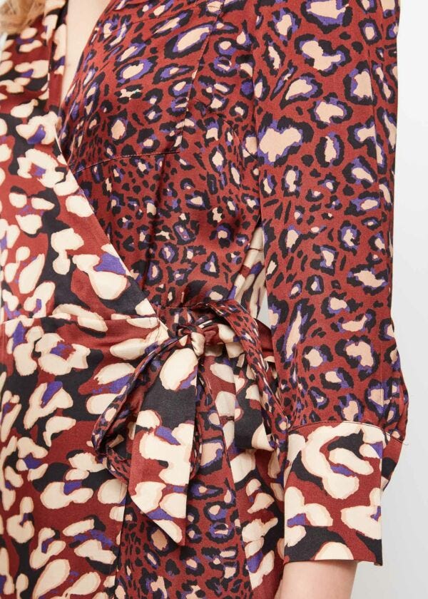 Satin dress with print