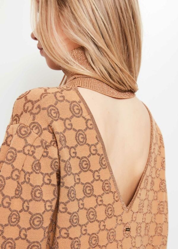 Dress with jacquard logo