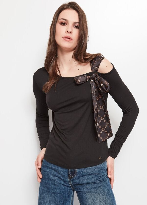T-shirt en jersey extensible avec nœud Gaudì Fashion
