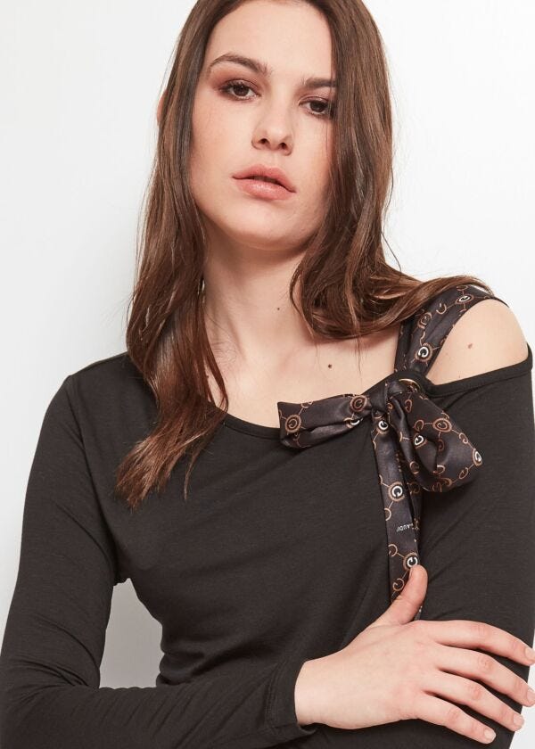T-shirt en jersey extensible avec nœud