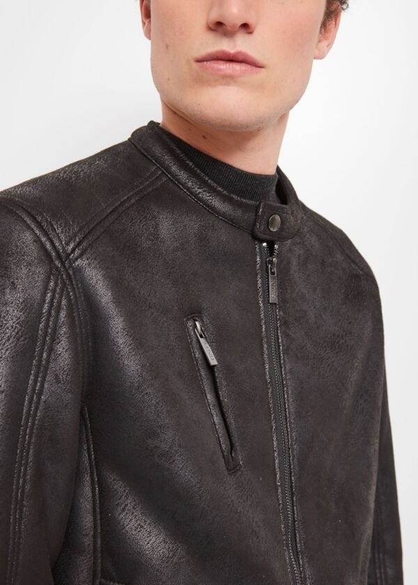 Faux leather biker jacket