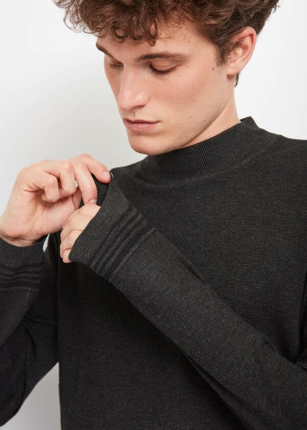 Knitted polo-neck jumper