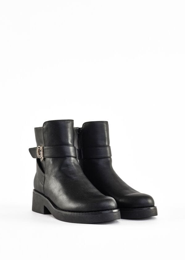 Biker ankle boots with logo