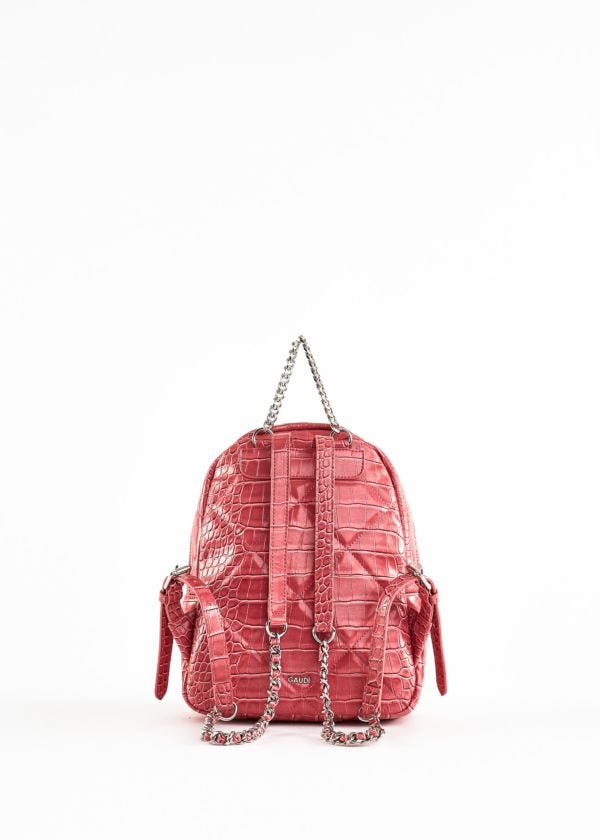 Croc-print backpack