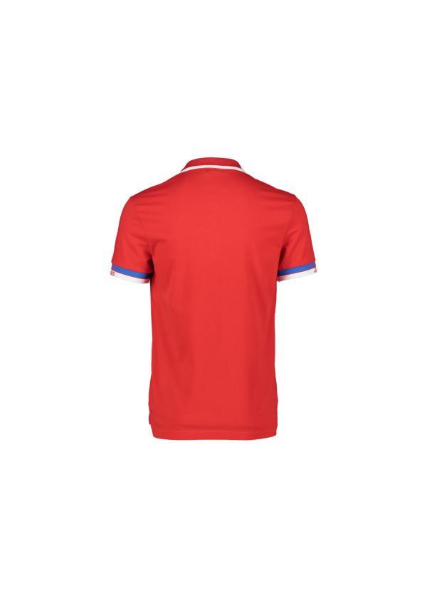Polo shirt with dipped hem at the back