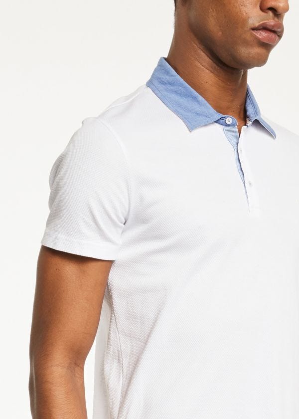Jacquard cotton polo shirt