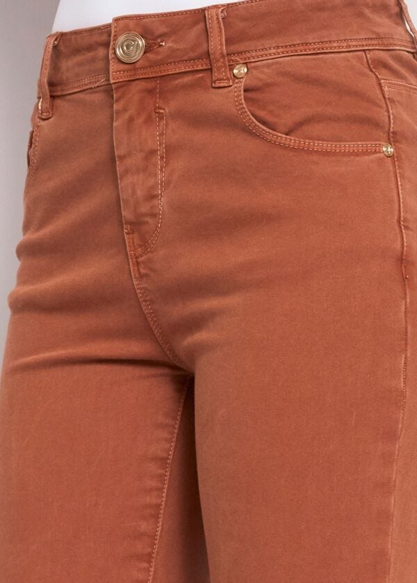 Pantaloni skinny a vita alta