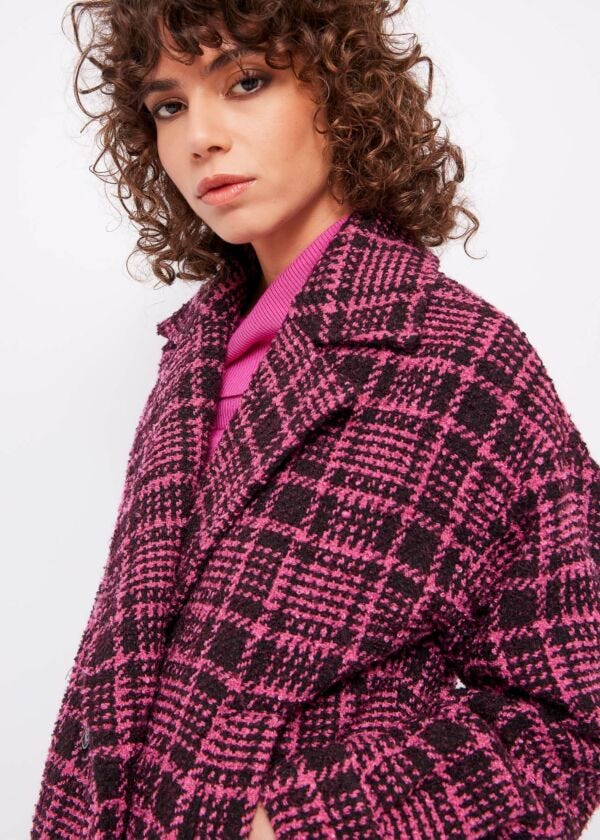 Veste croisée à carreaux