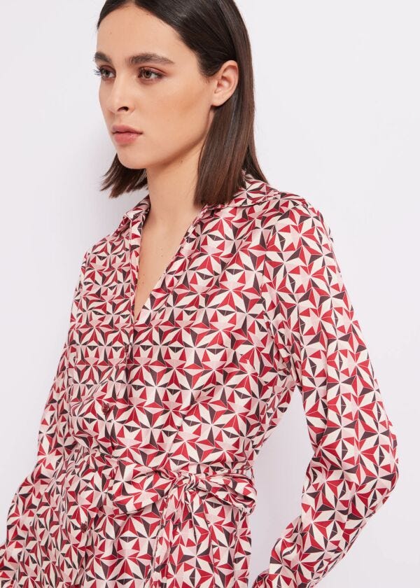 Abito chemisier in twill stampato