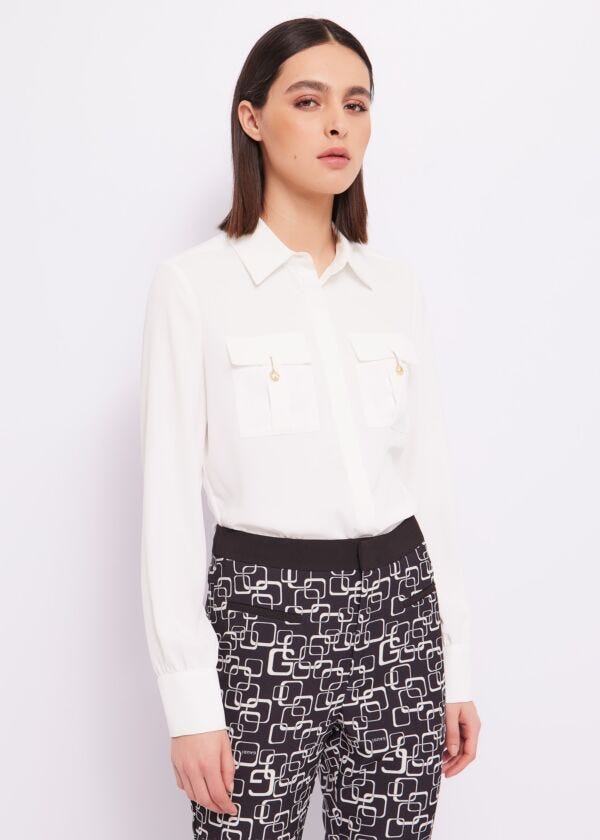 Camicia in crêpe de Chine