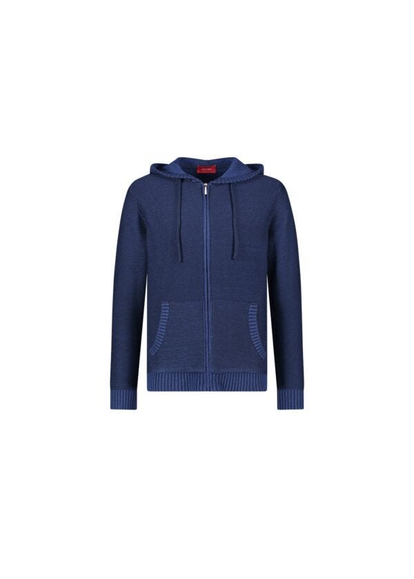 Hooded cardigan with zip