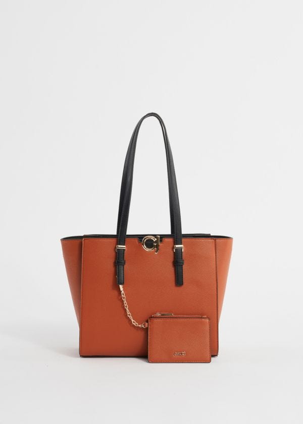 Faux-leather shopper bag with charm Gaudì Fashion