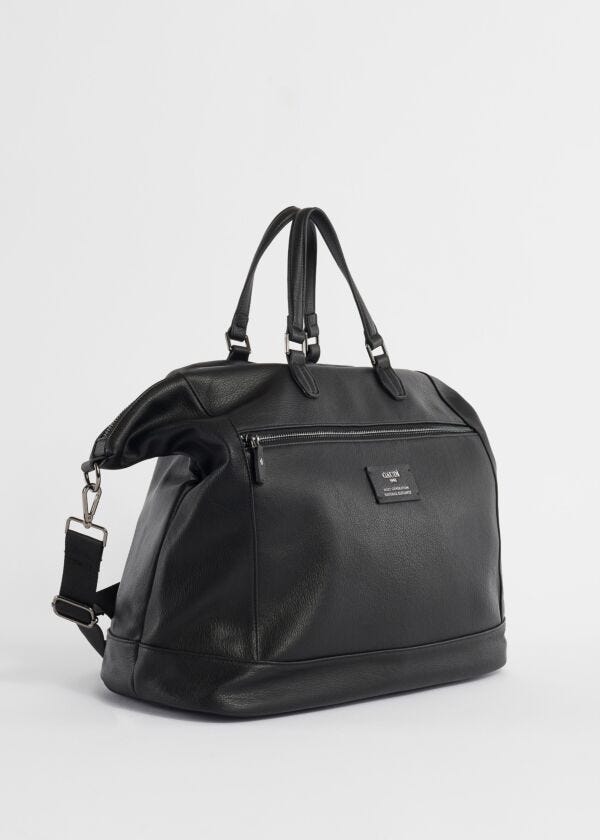 Faux-leather duffel bag
