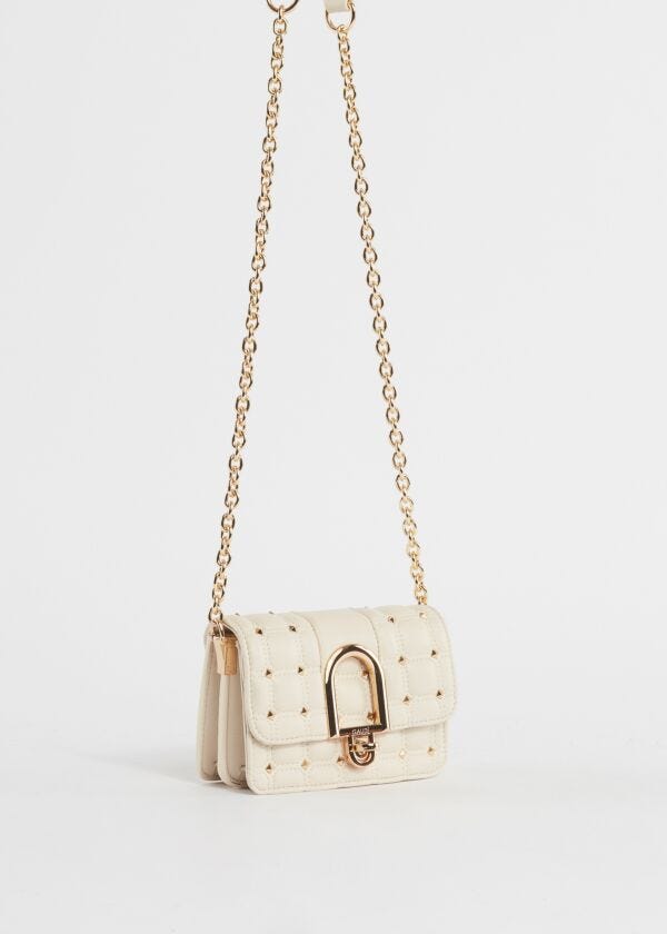 Mini crossbody matelassé con borchie
