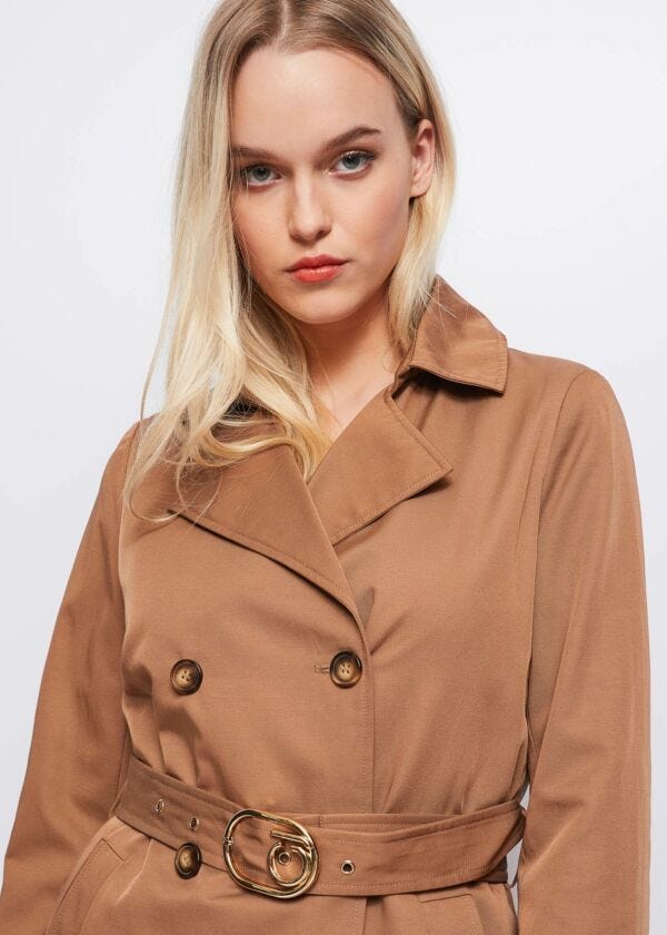 Double-breasted trench coat