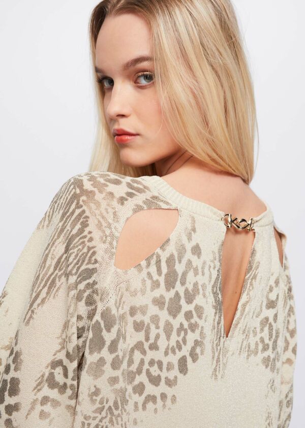 Knit jumper with print