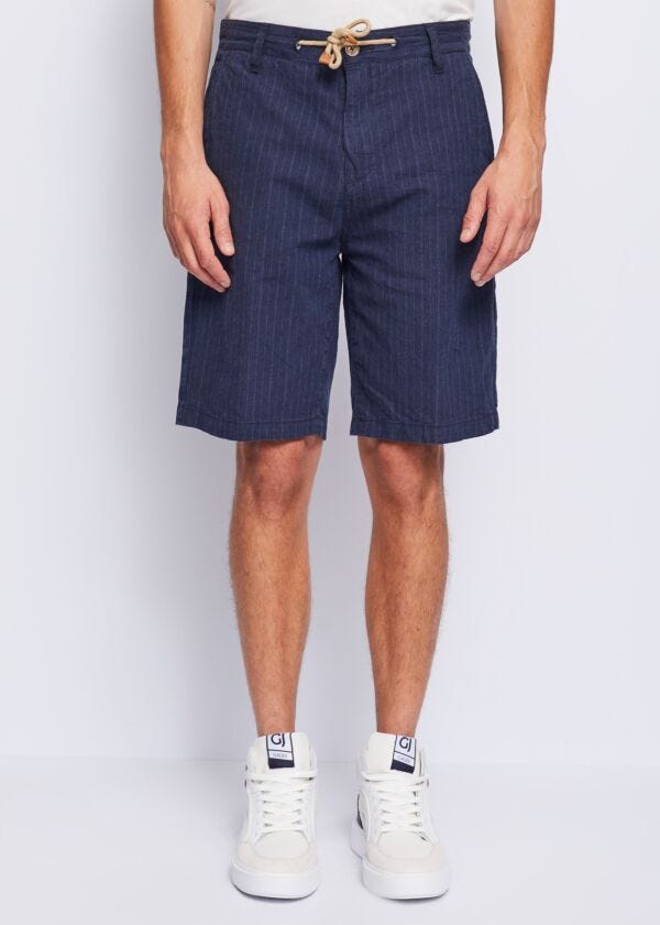 Bermuda a righe in lino e cotone Gaudì Uomo